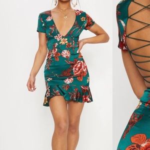 Emerald Green Criss Cross Back Dress